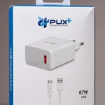 TYPE-C 67W-6.0A USB HIZLI ŞARJ CİHAZI 6.0A FAST CHARGING 67W USB USB-A TRAVEL CHARGER + TYPE-C CABLE