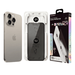 Fulltech MagicBox iPhone 15 Pro Max Premium Tempered Glass Aparatlı Ekran Koruyucu - Privacy