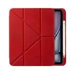 PS iPad Air 11 inç (M4)/(M3)/(M2) Tri Folding Standlı Kılıf - Kırmızı