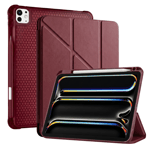 PS iPad Pro 13 inç (M5)/(M4) Tri Folding Standlı Kılıf - Bordo