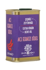 Soğuk Sıkım Acı Kırmızı Biber Naturel Sızma Çeşnili 175 ml. Teneke Zeytinyağı