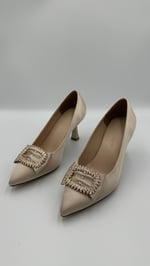 Bej Saten Stiletto