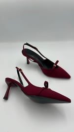 Bordo Nubuk Topuklu Ayakkabı 