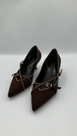 Kahve Nubuk Stiletto
