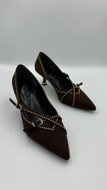 Kahve Nubuk Stiletto
