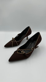 Kahve Nubuk Stiletto