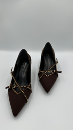 Kahve Nubuk Stiletto
