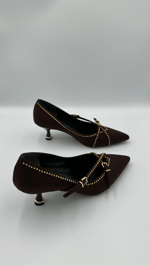 Kahve Nubuk Stiletto