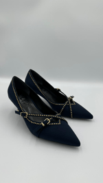 Lacivert Nubuk Stiletto