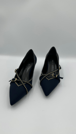 Lacivert Nubuk Stiletto