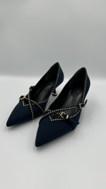 Lacivert Nubuk Stiletto