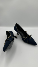 Lacivert Nubuk Stiletto