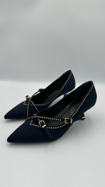 Lacivert Nubuk Stiletto