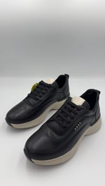 Siyah Bej Spor Deri