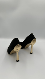 Siyah Nubuk Gold Stiletto