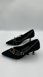 Siyah Nubuk Stiletto