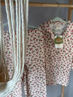 %100 Coton Çiçekli Kız Çocuk Pijama Takımı