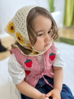 Bohem Örme Ayçiçeği Figürlü Pamuklu Bohem Bandana