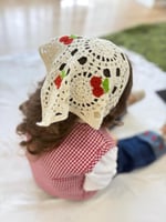 Bohem Örme Çilek Figürlü Pamuklu Bandana Bohem