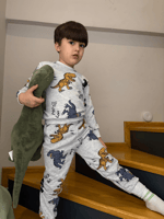 Dino Desenli Pijama Takımı(dar kalıp)