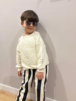 Kabartmalı Sweat & Çizgili Eşofman Takımı