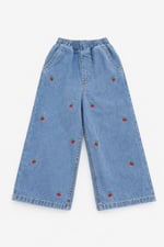 Kiraz Detaylı Denim Takım