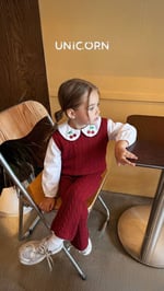 Kirazlı Yaka detaylı 2'li Örme Takım
