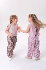 Leopar Ballon Pantalon Takım(pembe)