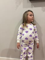 Mor Kalp Detaylı Pijama Takımı