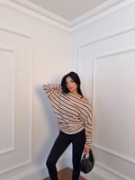 Çizgili Kayık Yaka 