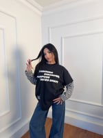 Çizgili kol  Detaylı Sweatshirt