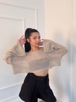 Düşük Yaka Pullu Crop