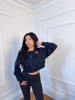 Fermuarlı Kısa Crop Hırka