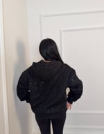 Işıltılı Oversize Kapüşonlu Sweatshirt