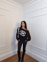 Kayık Yaka London Baskılı Sweatshirt