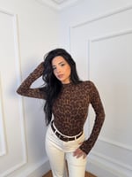Leopar Transparan Bluz 