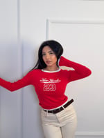 NewYork 23 baskılı biye detaylı bluz