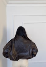 Oversize Deri Bomber Ceket