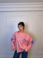 Paris çizgili sweaters