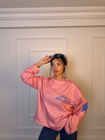 Paris çizgili sweaters