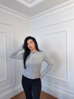 Parmak Geçirmeli Fermuarlı Bluz