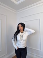Parmak Geçirmeli Fermuarlı Bluz