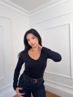 V Yaka Basic Uzun Kollu Bluz