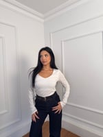 V Yaka Basic Uzun Kollu Bluz