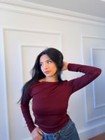 Yanı Büzgülü Uzun kollu Basic 