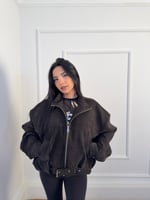 Yüksek Yaka Denim Model Ceket 