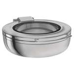 TITAN CHAFING DISH YUVARLAK REZİSTANS CAMLI KROM-5,7 Lt