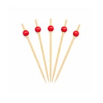 Yiyang Bambu Kürdan Boncuklu Kırmızı 12 cm ( 100 adet ) 