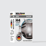 H4 Ampul Standart Işık Tırnaklı P43T 24V 100/90W - WOLFRAM 34206