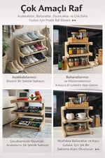 3 Katlı Çok Amaçlı MDF Raf